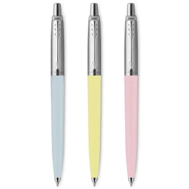 Parker Jotter Originals Ballpoint Pen Pastel Collection | Blue, Yellow & Pink 50s Finishes | Medium Point | Blue Ink | 3 Count