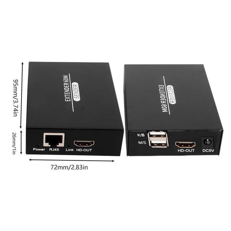 HD Multimedia Interface KVM Extender 197ft 1920x1080P 60Hz Remote Operation