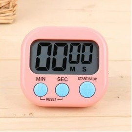 Digital Kitchen Timer, Large LCD Digital Loud Alarm Cooking Timer, Multipurpose Magnetic Clock,Count-Up & Count Down Stopwatch for Baking, Kitchen, Study, Exercise Training, Count (Pink)