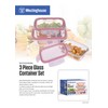 Westinghouse 3-Piece Glass Food Storage Container Set - Airtight Lids,