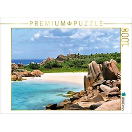 CALVENDO Puzzle Beach Bay on La Digue 1000 Pieces Puzzle Landscape | 1000 Pieces Laying Size 64 x 48 cm Photo Puzzle for Happy Hours