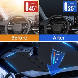 SONRUIJIE Front Windshield Sun Shade Compatible with Alfa Romeo Giulia 2017-2025, Sunshade Foldable Sun Visor Protector Blocks UV Rays Keep Your Car Cooler