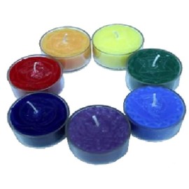 Asmondia Chakra Relief - Duftteelichte - 7 Teelichte mit Duft von ätherischen Ölen