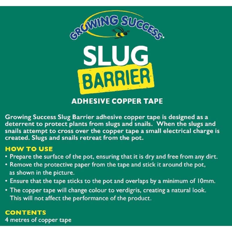 Growing Success Slug Barrier Copper Tape, 4 m, Green