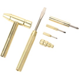 Martillo Pequeño de Cobre Multiusos con Destornilladores Integrados y Mango Estriado para Mejor Agarre Adecuado para Manualidades y Reparación de Relojes