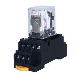 Coil Electromagnetic Power Relay 220 V AC 5 A 14 Pins 4NO 4NC HH54P Relay with LED Indicator Socket