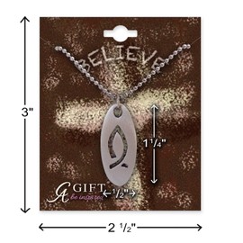 Cathedral Art PL411 Ichthus Cut-Out Oval Pendant, Includes Chain