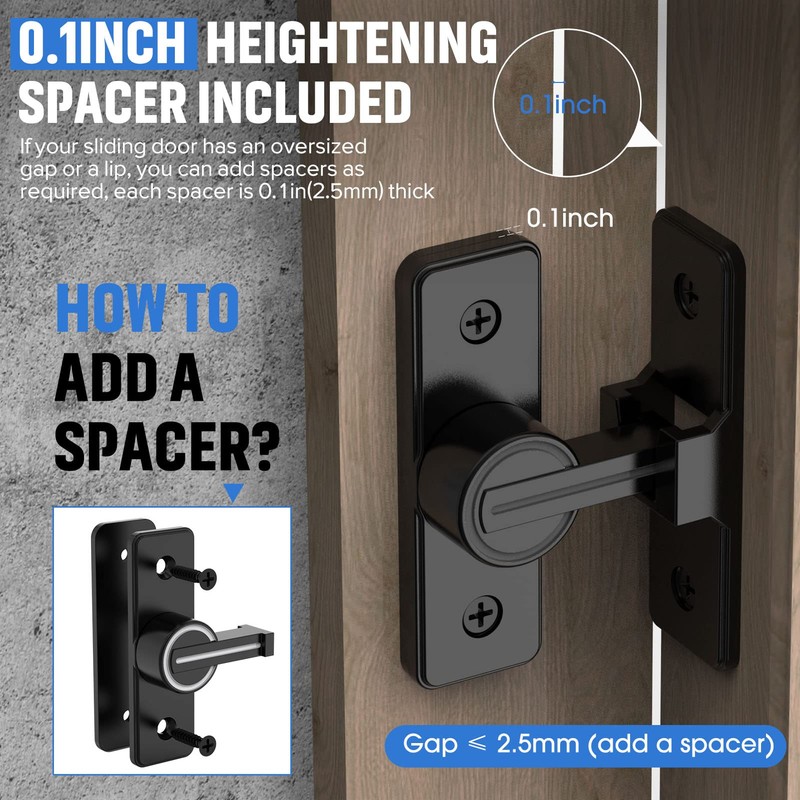 90 Degree Flip Barn Door Lock, Heavy Duty Sliding Gate