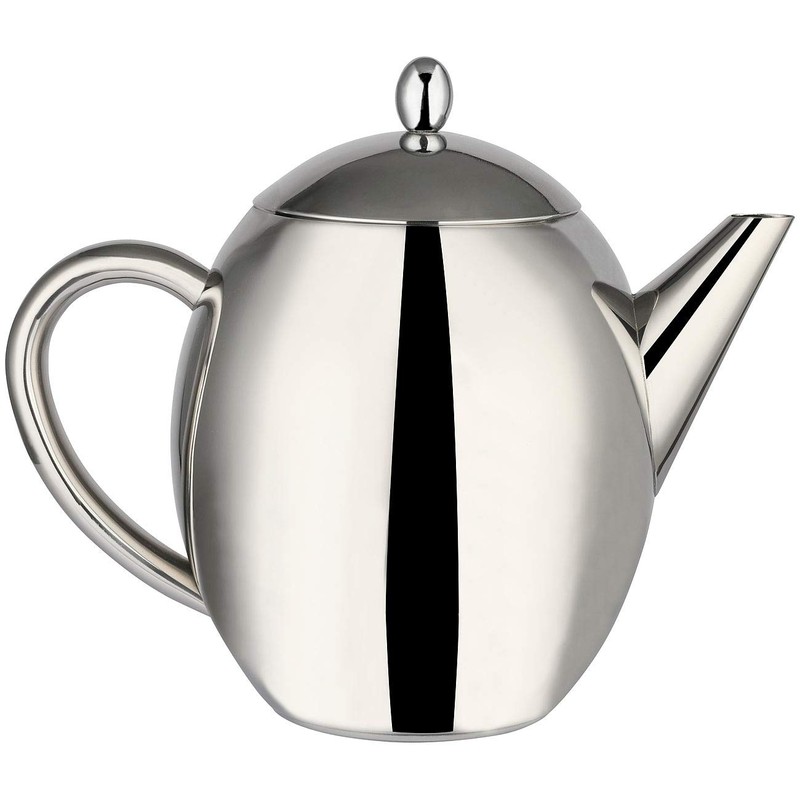 Rosenstein & Söhne Teapot with Strainer: Stainless Steel Teapot with