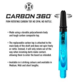 Harrows Carbon 360 Aqua Shafts, Increased Aerodynamic Flow, Dart Shafts, 3 Shafts per Pack, 3 Packs Included (9 Shafts in Total) … (Short)