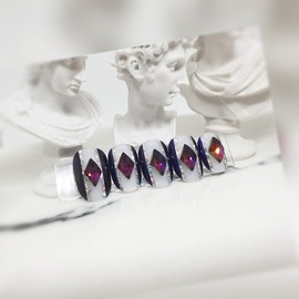  Eye-catching purple handmade nail tips  - Short Almond / 시선강탈물들인보라 수제네일팁 - 숏아몬드