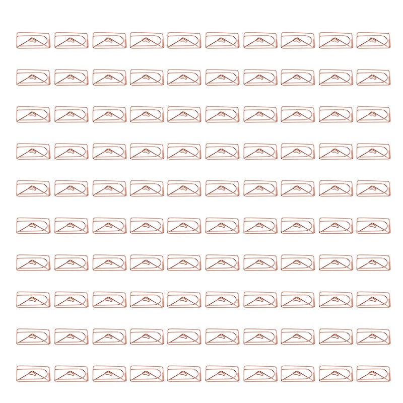 100PCS Paper Clips Portable Mini Cute Shape Electroplated Rose Gold