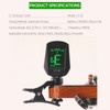 Guitar Tuner Clip-On Tuner Digital Mini Electronic Tuner with LCD
