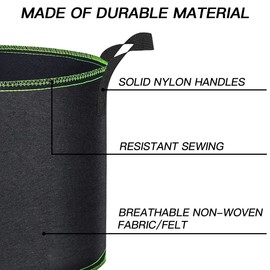 XZMCAT 5 x Plant Bags 30 L, Plant Bags Made of Non-Woven Fabric, Plant Bag with Carry Handles, Plant Bag Reusable for Gardening and Growing Planting