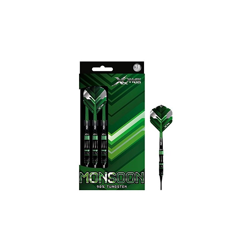 XQ Max Darts QD1103190 Monsoon Soft Tip Dartset - Green,