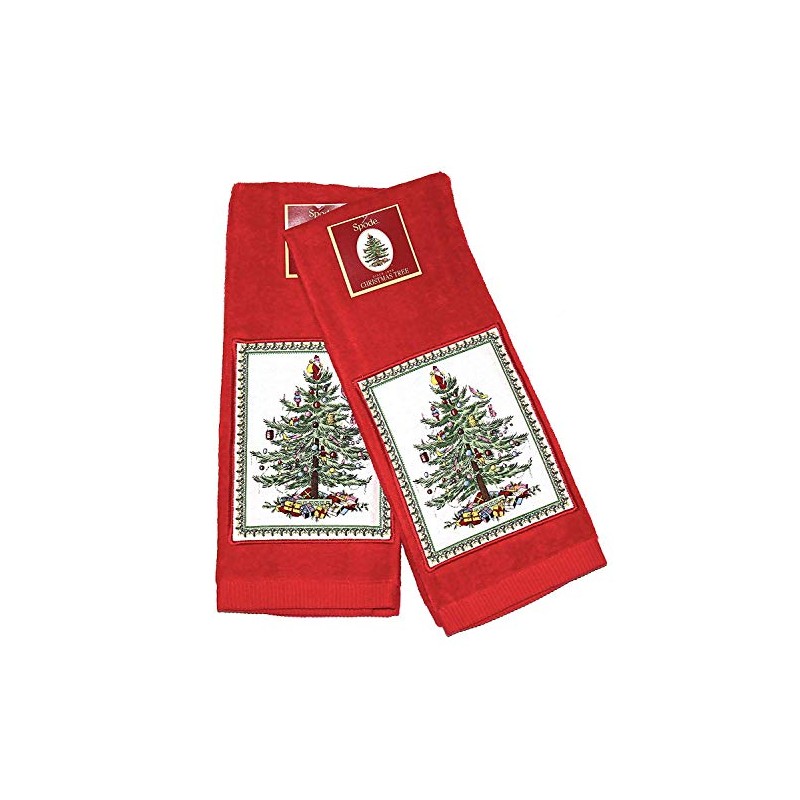 Spode Christmas Tree Kitchen Towel - Set of 2 (Red