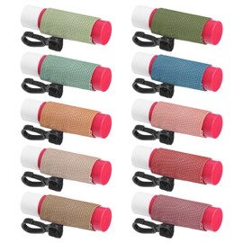 HJZHII Lip Balm Holder, 10 Pcs Lipstick Compact Clip Keychain Colorful Tight-Knit Chapstick Sleeves Bulk Elastic Holders Keychains with Hanging Buckle Fits Most Standard Lipstick