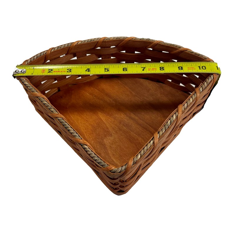 Amish Corner Storage Handmade Solid Oak Woven Wicker Basket (Medium)