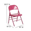 Flash Furniture 2 Pack HERCULES COLORBURST Series Shockingly Fuchsia Triple