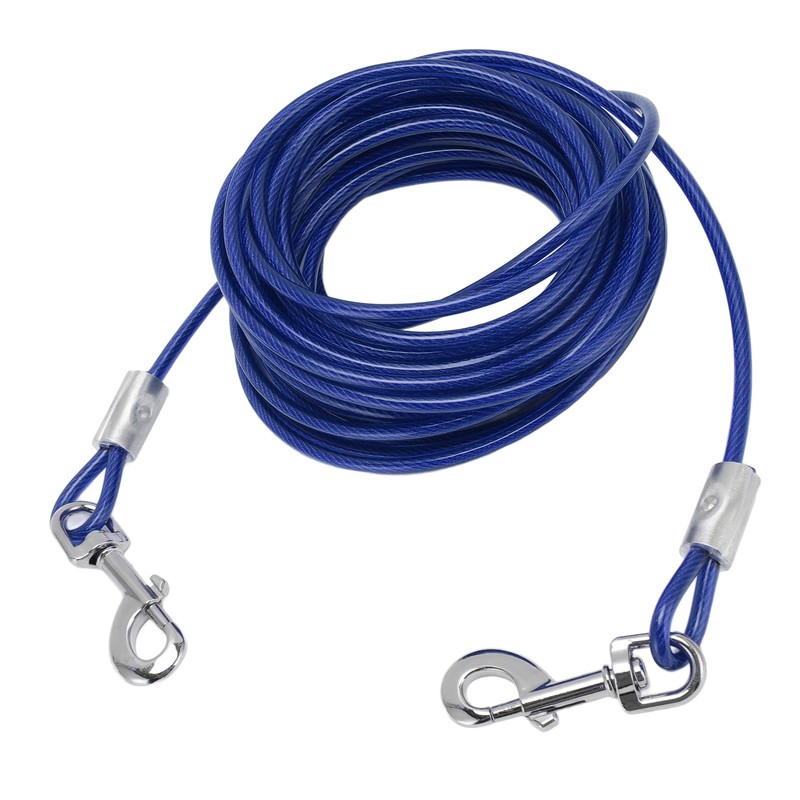 Dog Tie Out Cable Steel Wire Double Head Bite Resistant
