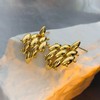 Eioi & Lmnm 14K Real Gold Plated Geometric Office Earrings