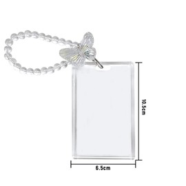 Werownsgso Acrylic Photo Card Holder Butterfly Key Ring Kpop Photocard Holder Bank Card Credit Card Bus Cards Protective Cover, White, Fastened