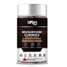 Mushroom Gummies Supplement 3000mg - 9 Mushrooms Gummies with Ashwagandha Supplement Promotes Nootropic Brain Supplement, Immune Support & Stress Relief - 60 Count (Halal, Gluten-Free, Vegan) (1)