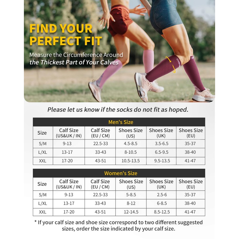 CAMBIVO CAMBIVO Compression Socks for Women & Men 2 Pairs,