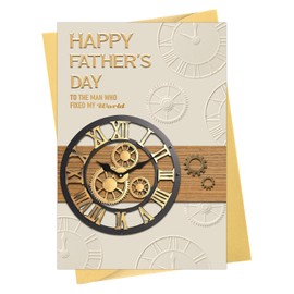 GROWTHMAGIC Happy Fathers Day Card - Father's Day Card for Dad Papa Grandpa Husband from Daughter Son Wife, 5.5x8in with Embossing and Gold Foil Printed Message, Envelope Included