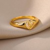 Gold Rings For Women, 18k Gold Plated Thin Flower Ring