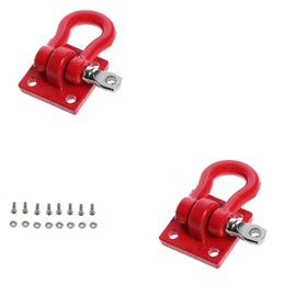 HeyMi Red Metal Climbing Trailer Tow Hook Hooks Buckle Winch Shackles for 1/10 Scale Crawler Truck D90 SCX-10 Climbing Car, RC Car Accessory