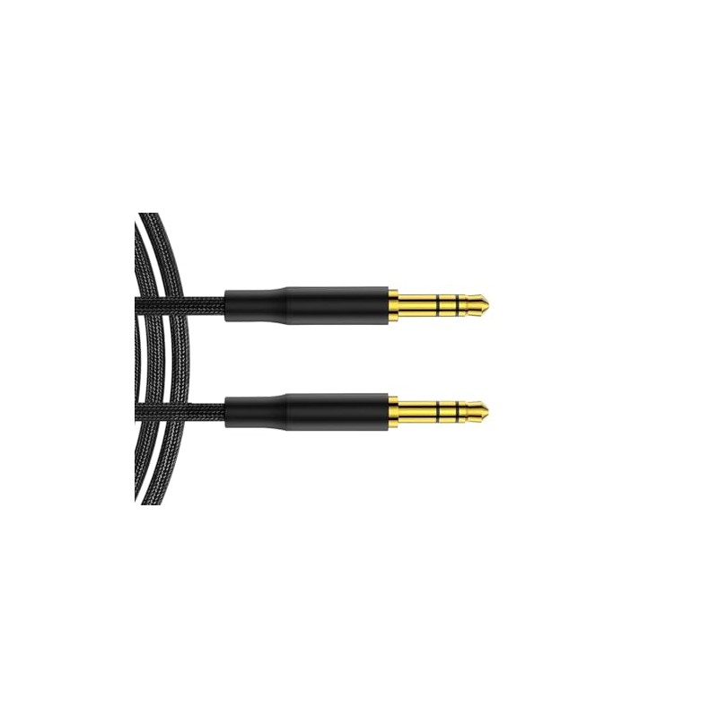 LockMingle Heavy-Duty 1m Braided AUX Lead Cable – Premium Audio