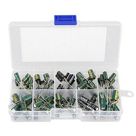 Hilitand - 100 unidades de condensadores de audio de alta calidad para bricolaje, kit de condensadores electrolíticos, 10 valores, 10 V-63 V, 10uf-470uf