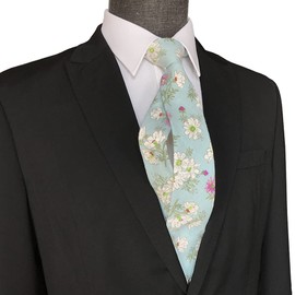 CANGRON Corbata floral de algodón para hombre, diseño elegante, calidad premium, tamaño perfecto, Agua, Talla única