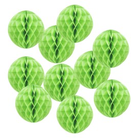 PATIKIL 4" Tissue Paper Pom Poms Flower Balls, 10 Pack Party Hanging Paper Flower Balls Decoration for Birthday Wedding Home Backdrop Decor, Light Green