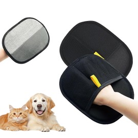 2Pcs Double Sided Pet Grooming Gloves, Static Removal Gloves, Reusable Pet Hair Remover Glove Cleaning Glove for Couch, Clothes, Carpet, Bed, Furniture