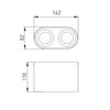 CGC Lighting Black Twin Round Cylinder Surface Mount Ceiling Spotlight