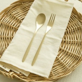 Brass Scent Bangjja Yugi Teaspoon and Teafork Set / 놋향 방짜유기 티스푼 티포크 세트