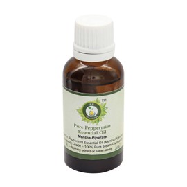 R V Essential Pure Peppermint Essential Oil 30ml (1.01oz)- Mentha Piperata (100% Pure and Natural Steam Distilled)