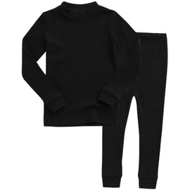 VAENAIT BABY 6M-12Y - Pijama unisex para niñas y niños, suave, cómodo, modal Tencel para ropa de dormir, juego de 2 piezas/4 piezas, B-4-unisex Negro, 6-7 Años