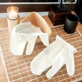 Guantes de masaje de seda cruda, guantes de ducha exfoliantes de seda, guantes linfáticos de cepillado en seco, guantes de matorral de cuerpo profundo para ducha de baño