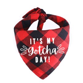 Dog Birthday Bandana Gotcha Day Pet Scarf,Dog Adoption Bandana for Boys and Girls Dogs,Cats,Scarf Bibs Accessories for Pet Birthday Gift (Red)