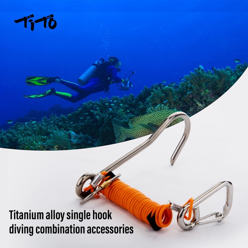 TITO Scuba Diving Titanium Alloy Diving Hook Reef Drift Hooks