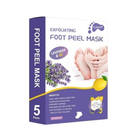 TOEDO Foot Peeling Mask, 5 Pairs Exfoliator Foot Callus Remover for Feet Rough Cracked, Dry Feet, Dead Skin Removal Foot Mask Make Feet Baby Soft Skin