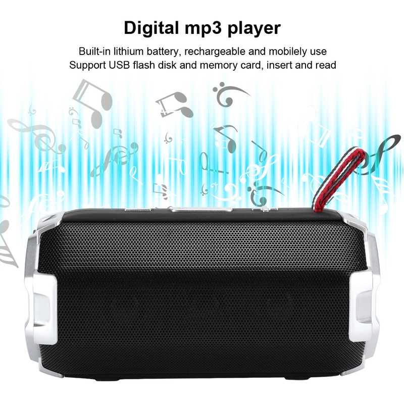 Rechargeable Bluetooth Speaker Portable Outdoor Subwoofer Dual Loudspeaker Support U