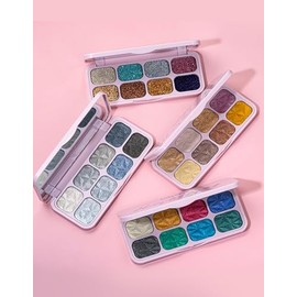 Erinde Paleta de Sombras de Ojos con Purpurina 8 Colores, Sombras de Ojos Brillantes de larga duración, Textura cremosa, Sombras de Ojos Altamente... 