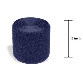 Navy Hook & Loop Tape - 1 Yard Length, 2 Inch Width Rolls, Non-Adhesive, Sew On Fasteners for Clothes, Shoes, Bags, Crafts & DIY, Outdoor