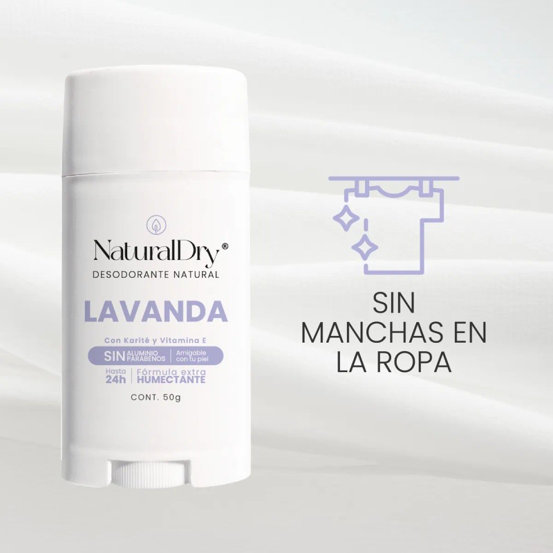 Desodorante Naturaldry Mujer Stick Vegano Lavanda 50g Lavanda