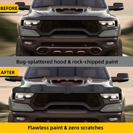 Hood Protector Compatible with Dodge RAM 1500 2019-2025 (Excludes Rebel & TRX Models) Bug Shield Hood Deflector Replacement TPE Hood Deflector for 2019-2021 2022 2023 2024 2025 RAM 1500 Accessories