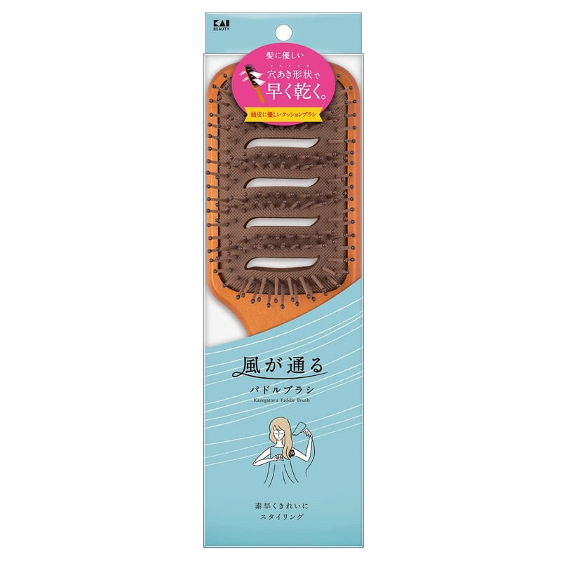 Kai KAI Hair Brush, Air Through, Paddle Brush, Cushion Brush,